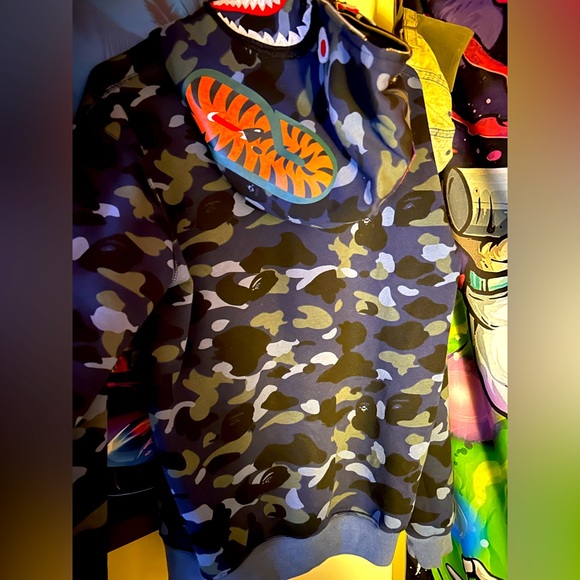 Dark Blue Bape Hoodie Zip up